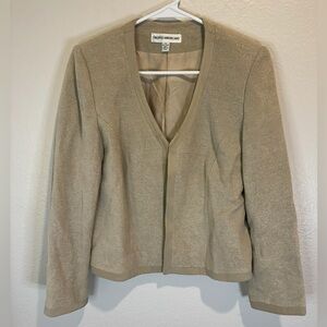 Vintage Gruppo Americano Women’s Y2K‎ Casual Beige Gold Blazer Size 6